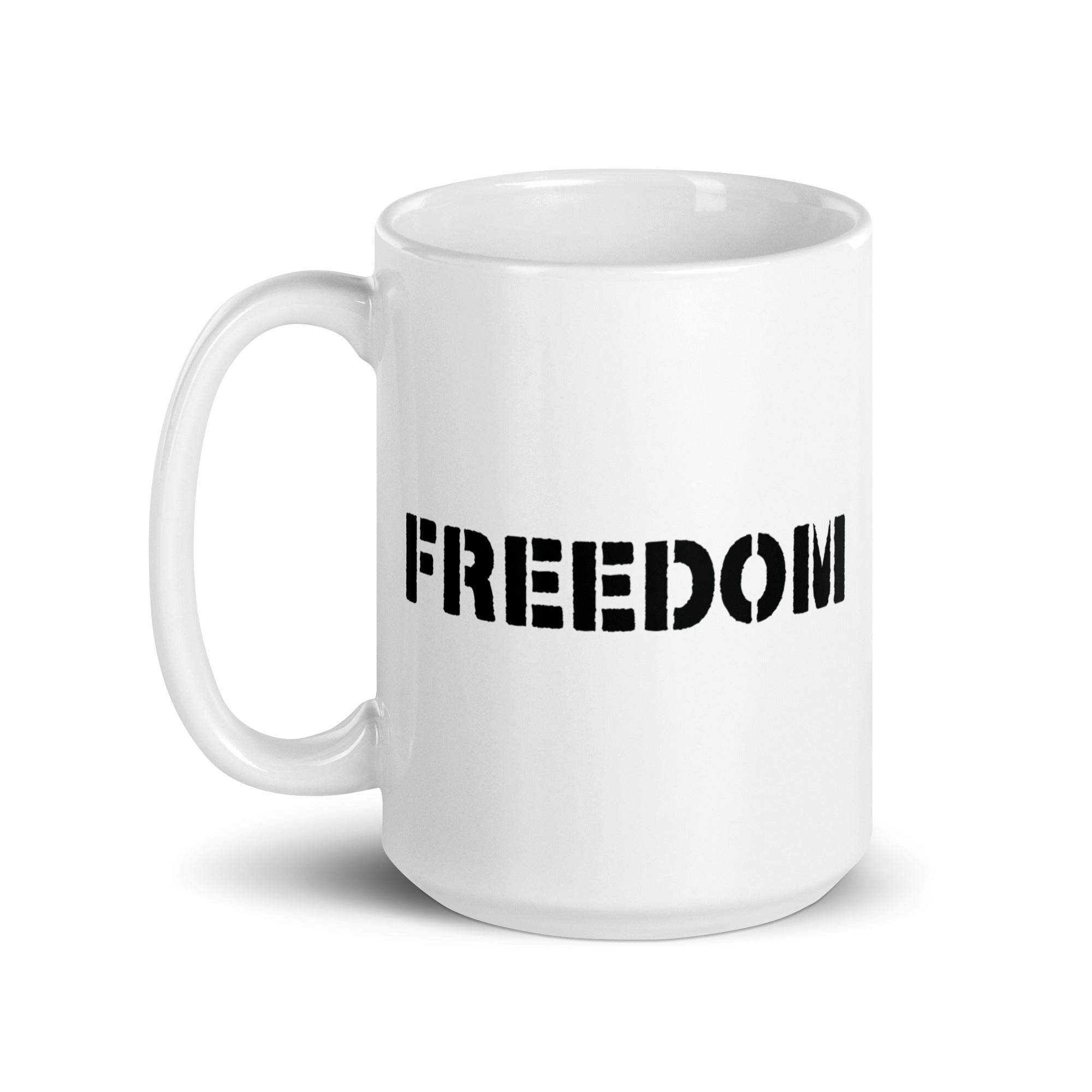 White glossy mug | Freedom