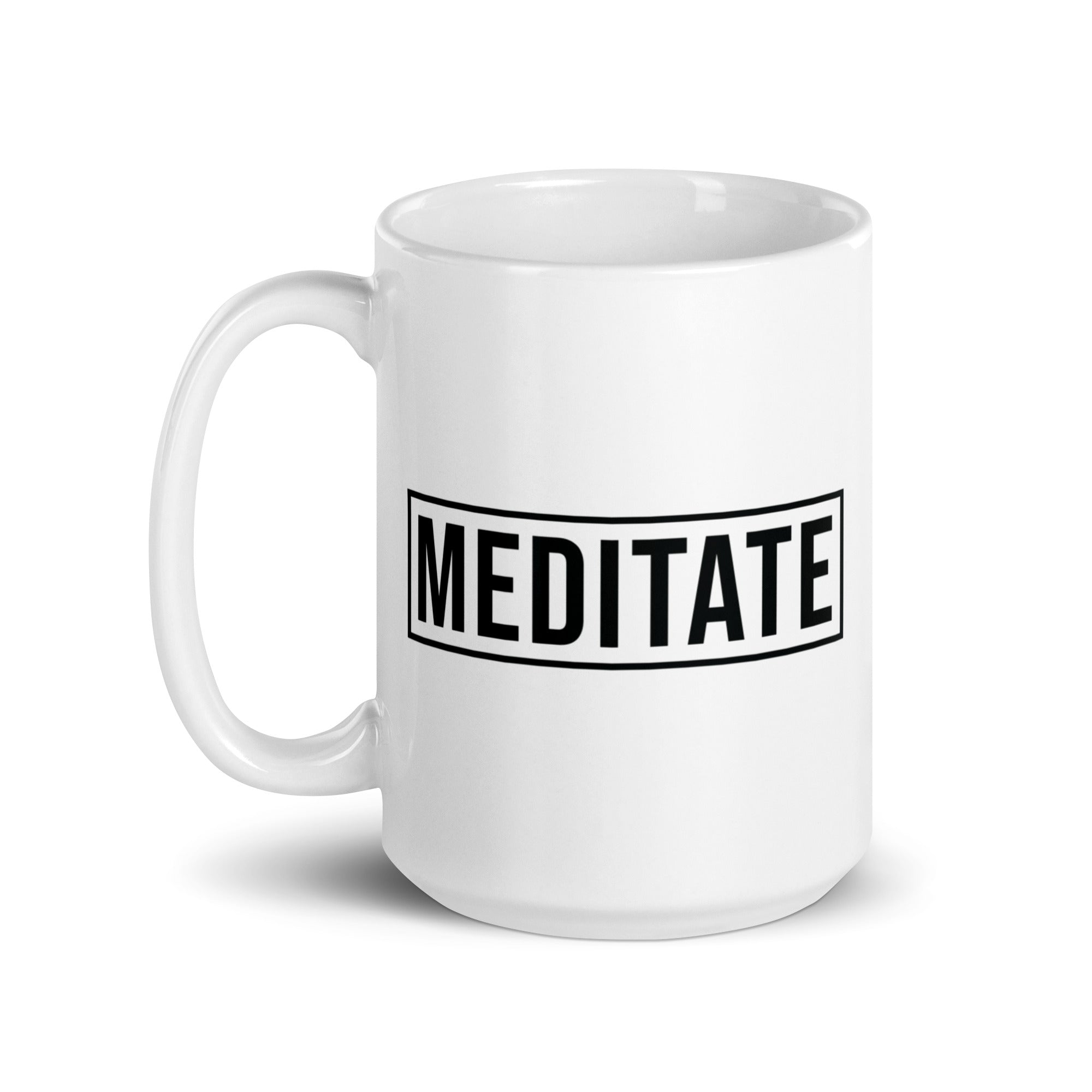 White glossy mug | Meditate