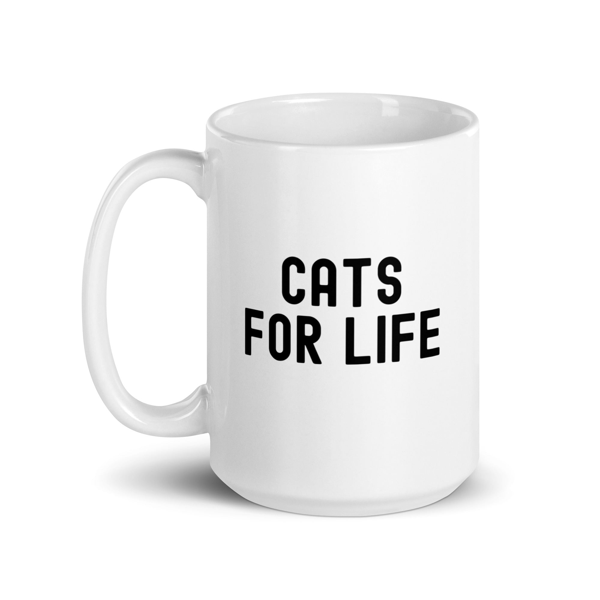 White glossy mug | Cat for Life