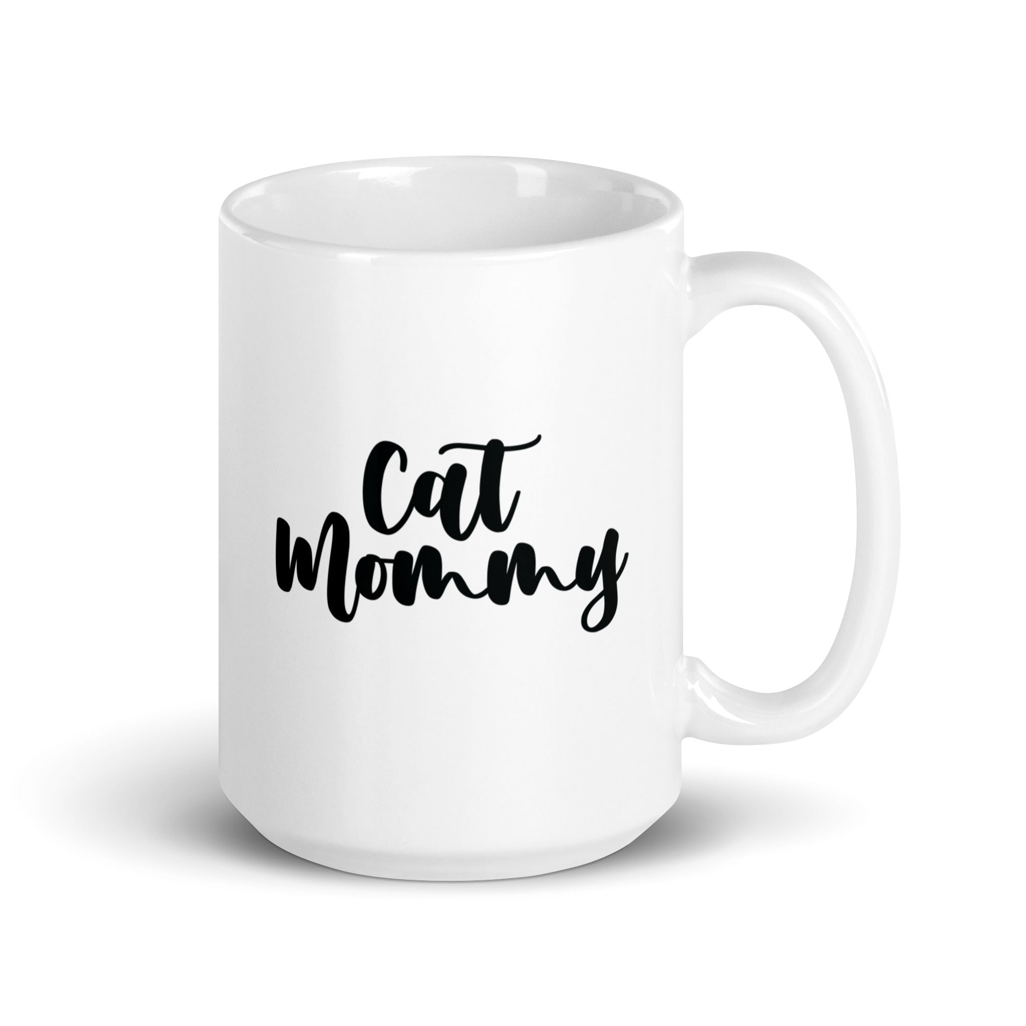 White glossy mug |  Cat Mommay