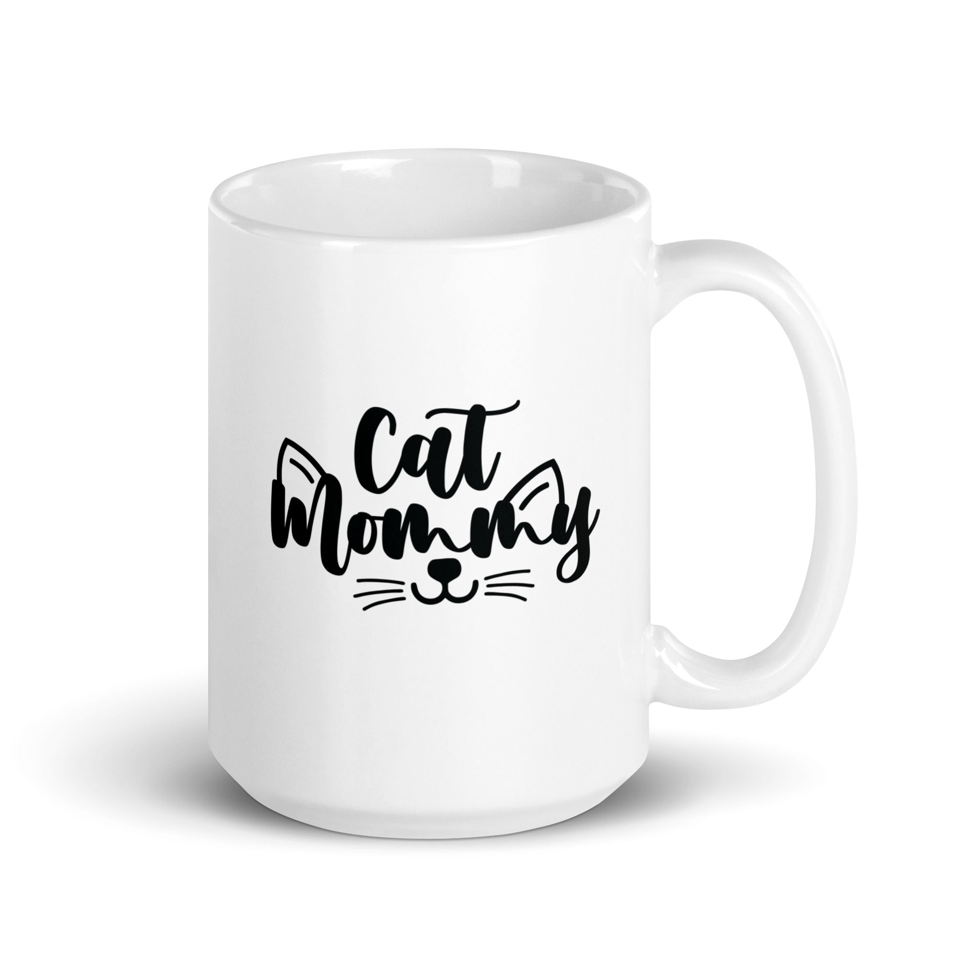 White glossy mug |  Cat Mommay