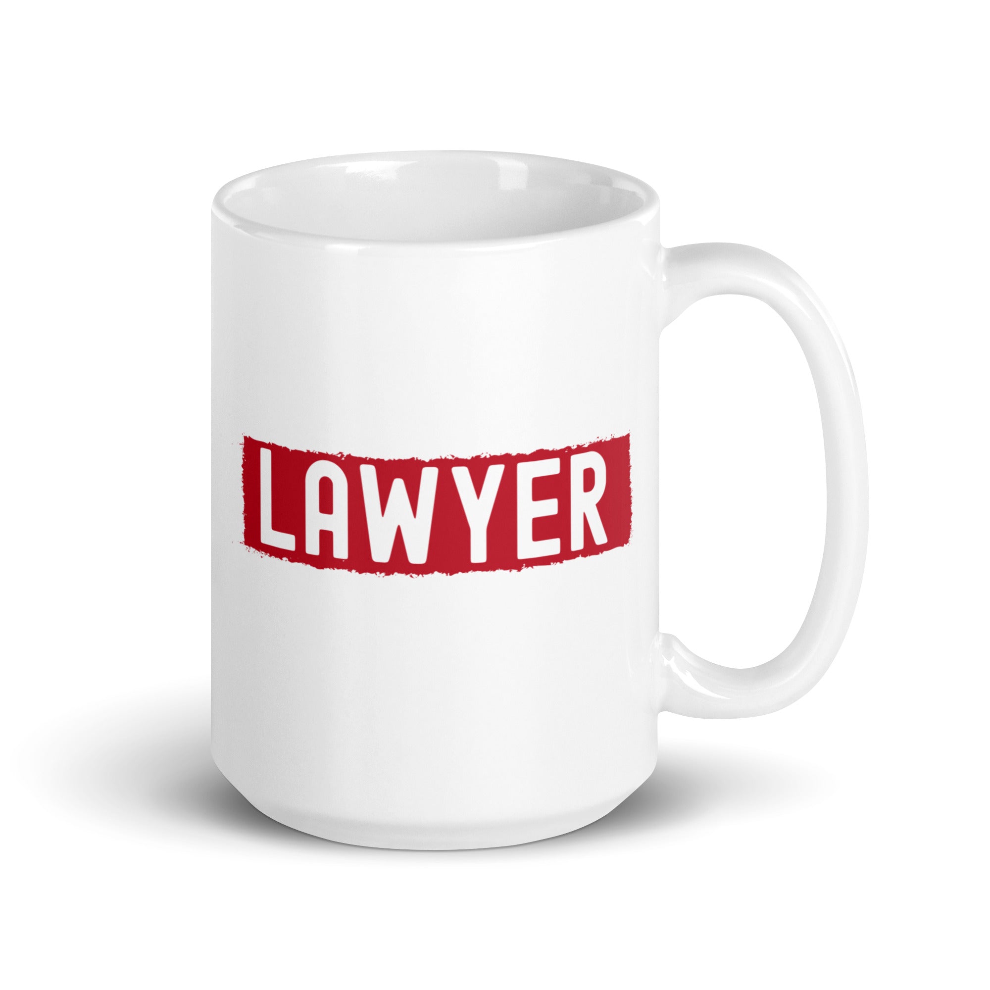 White glossy mug | Lawyer (design with red highghliting)