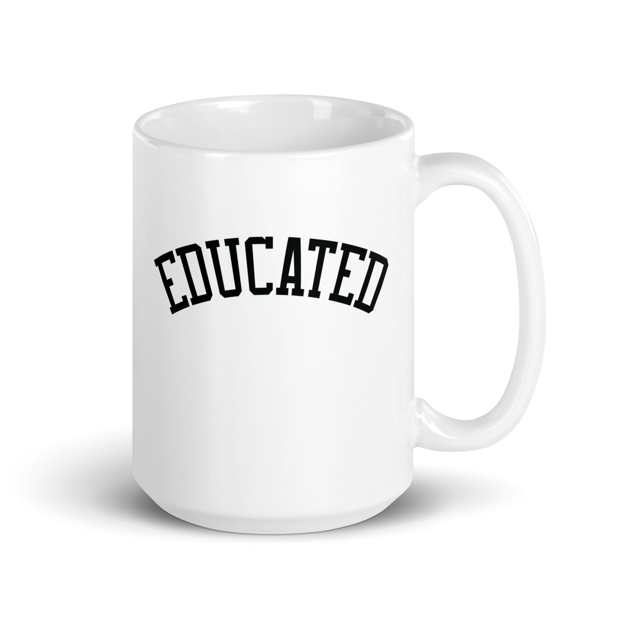 White glossy mug | Educated