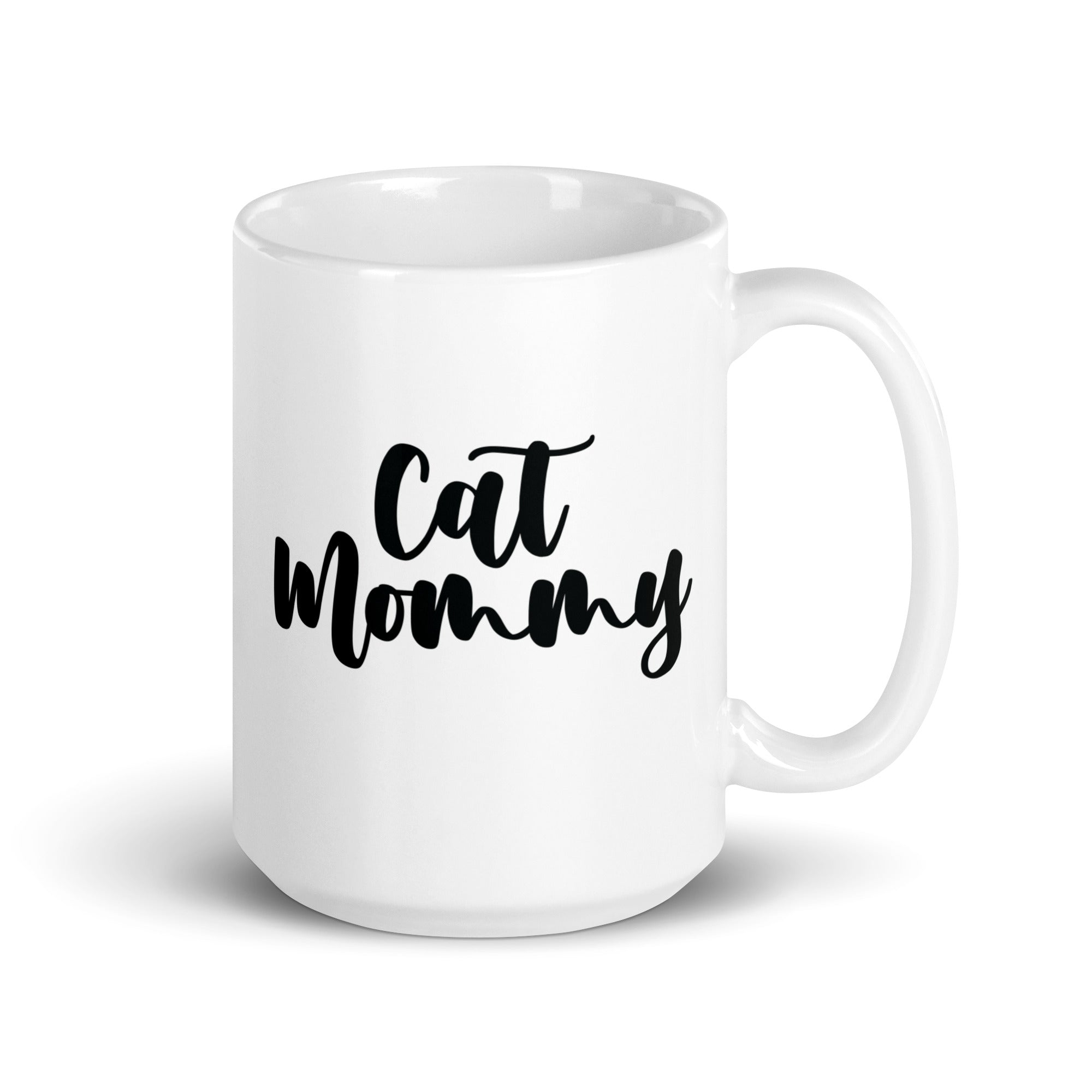 White glossy mug | Cat Mommy