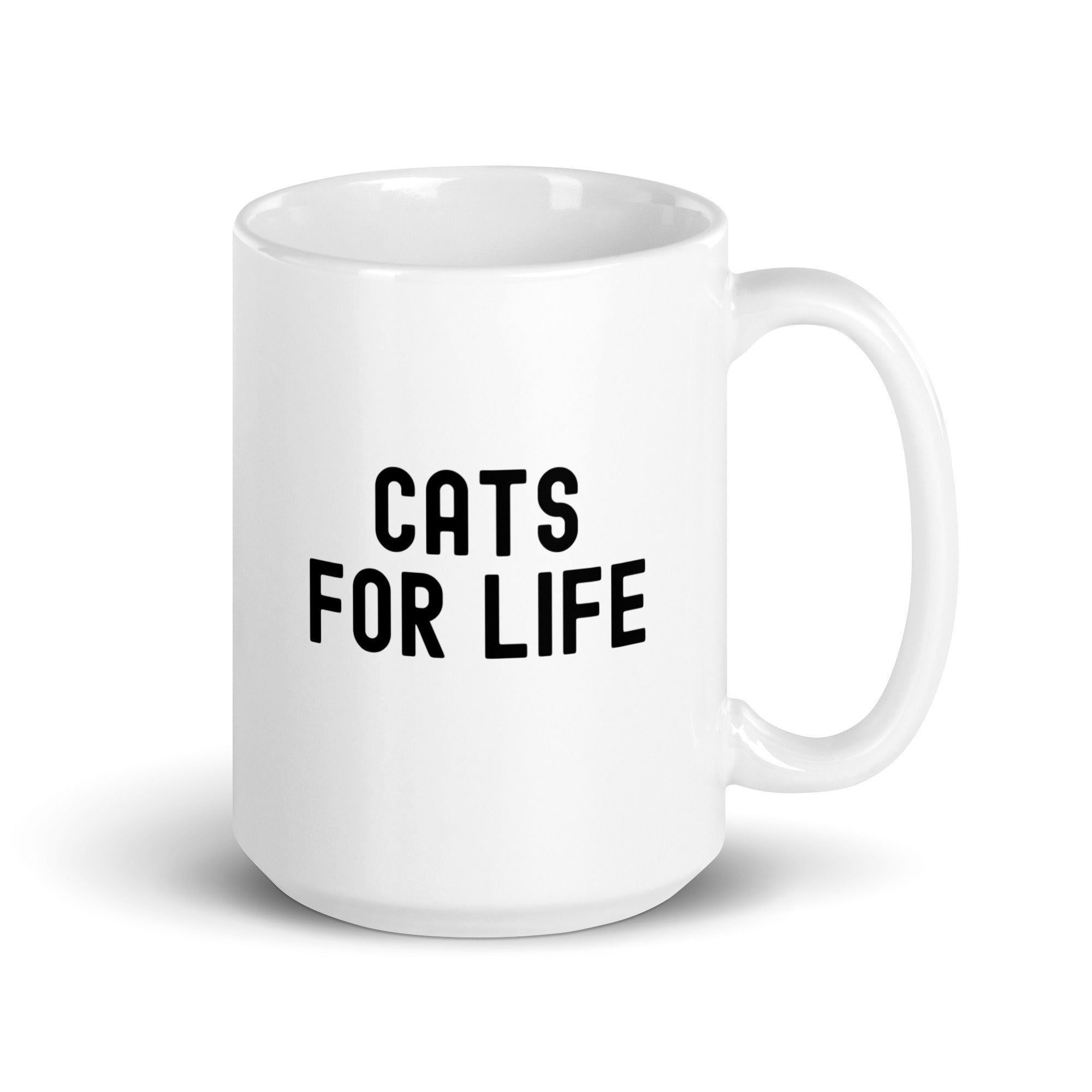 White glossy mug | Cat for Life