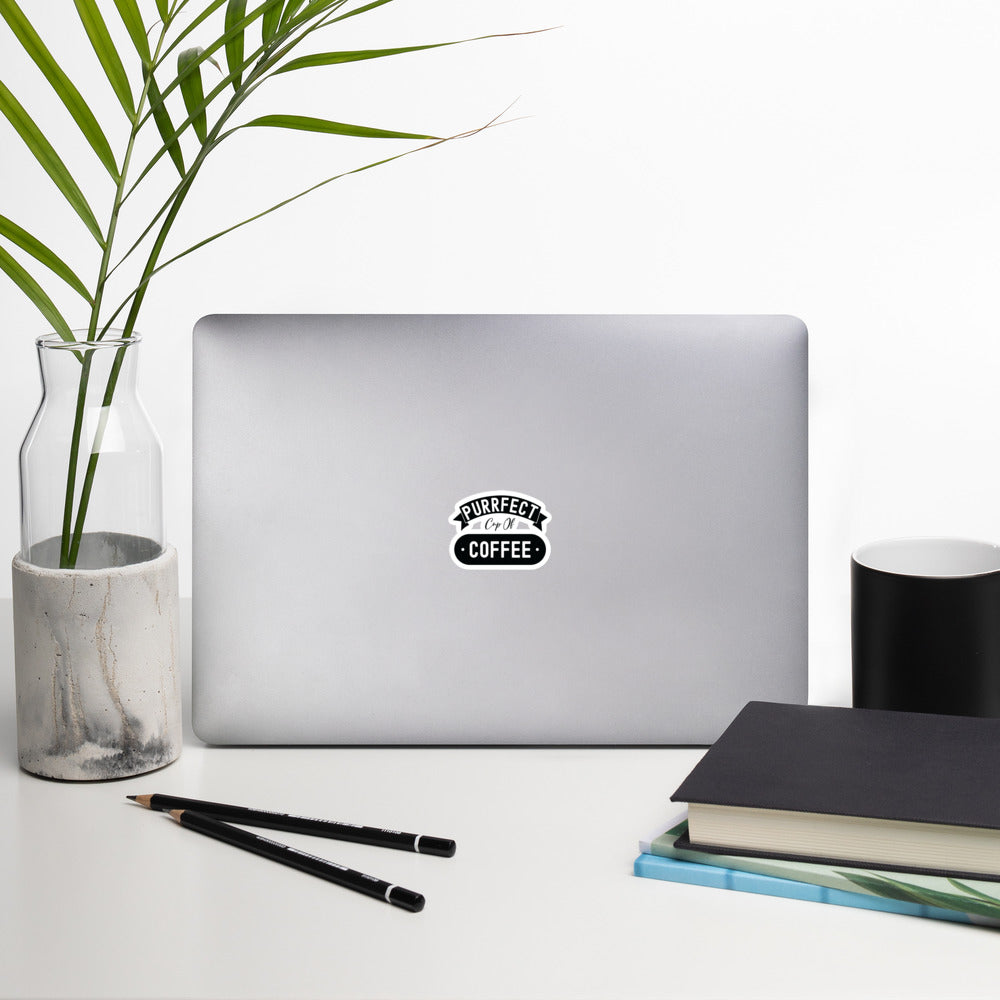Bubble-free stickers | Purrfect cup of coffee