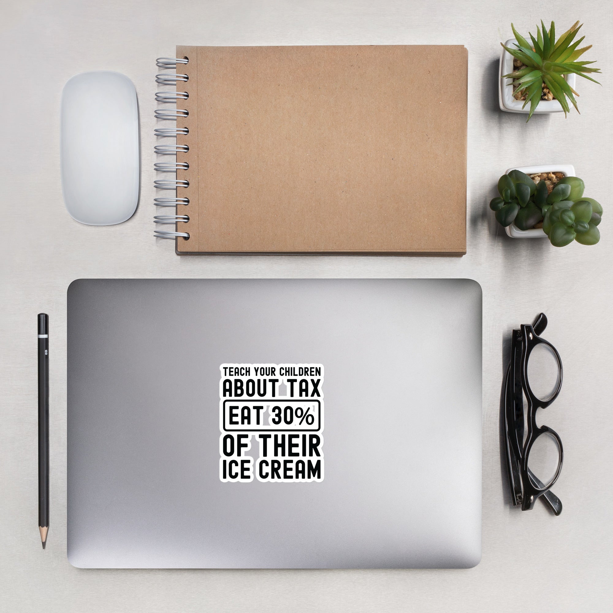 Bubble-free stickers | Teach your children about tax eat 30% of their ice cream