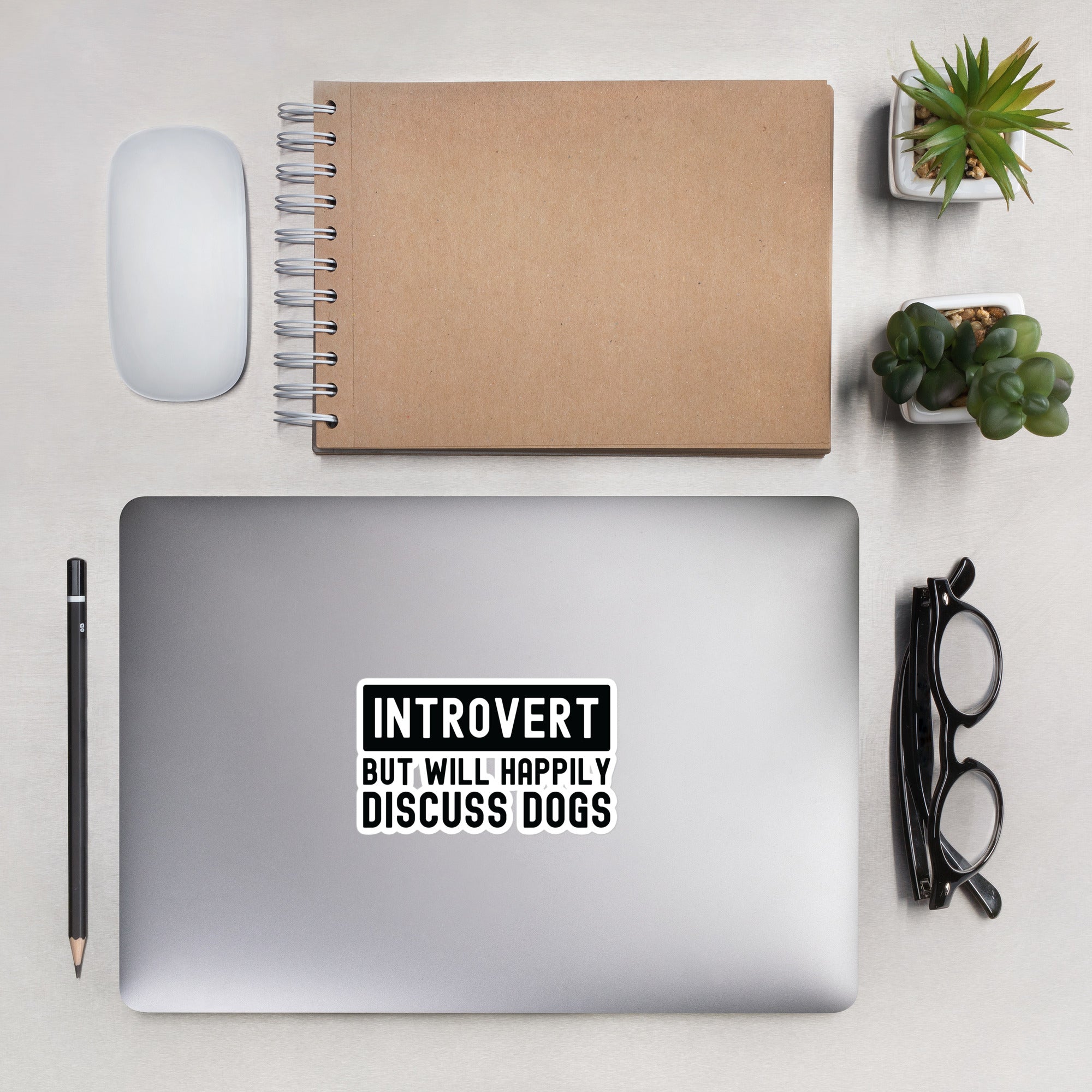 Bubble-free stickers | Introvert But Will Happily Discuss Dogs