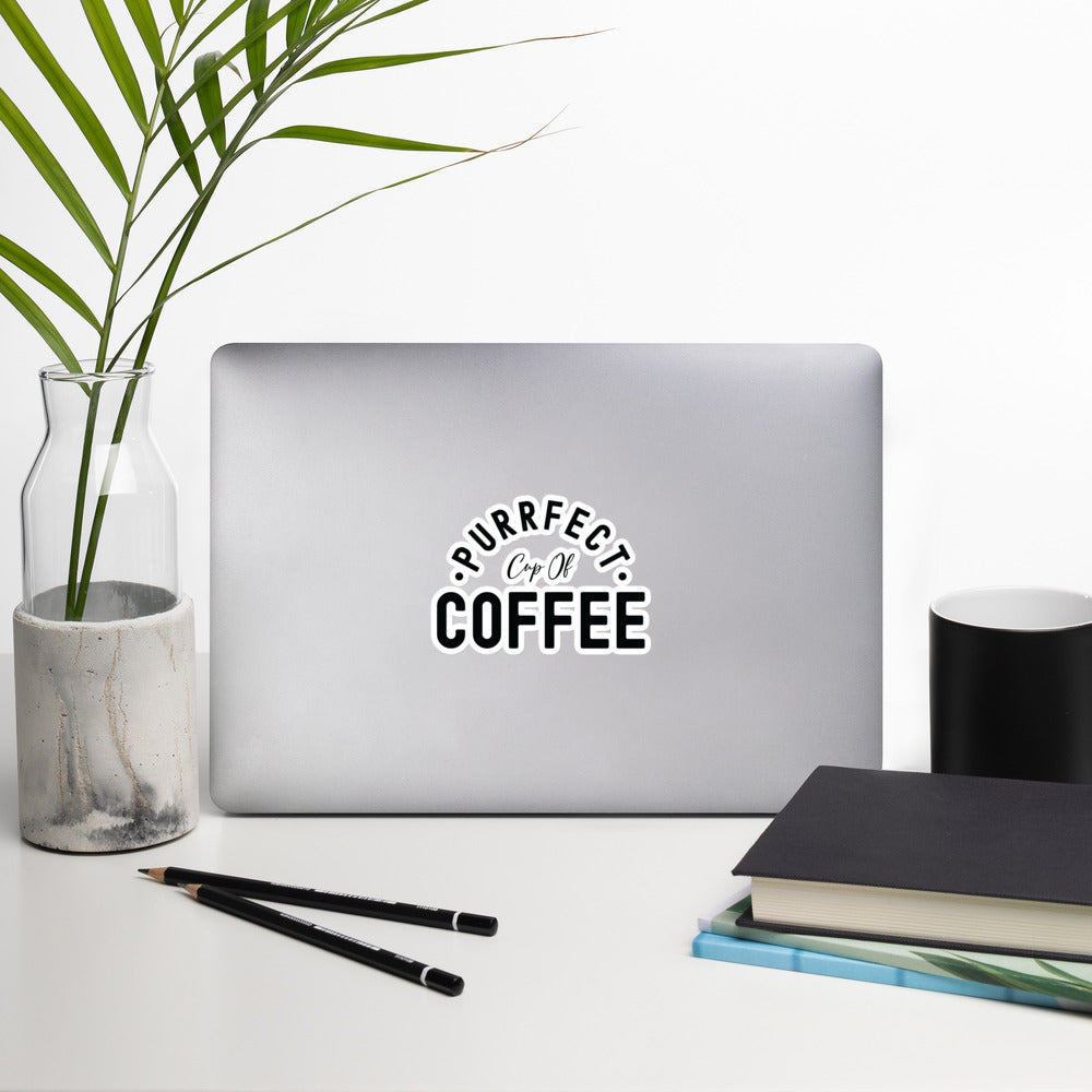 Bubble-free stickers | Purrfect cup of coffee
