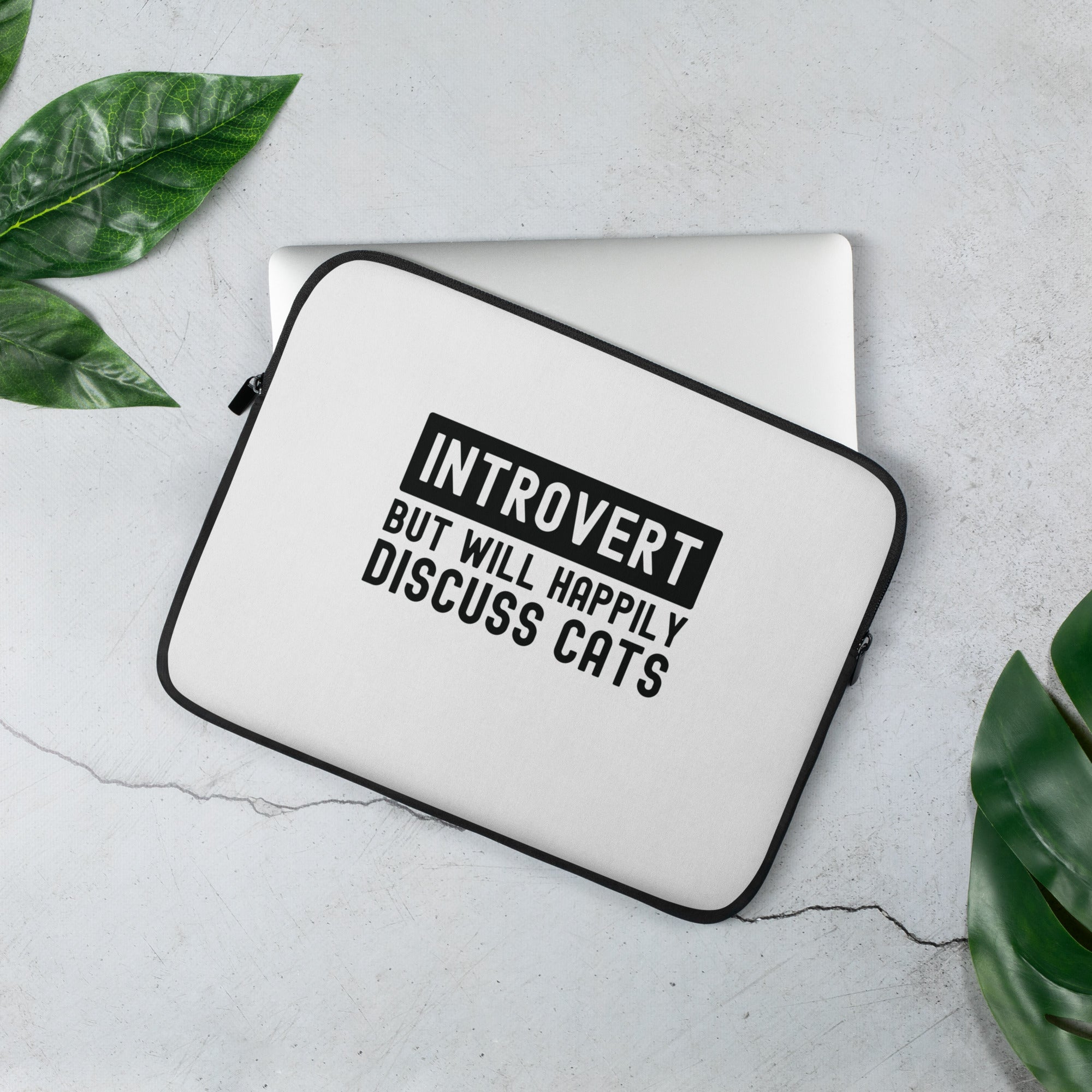 Laptop Sleeve | Introvert but will happily discuss cats