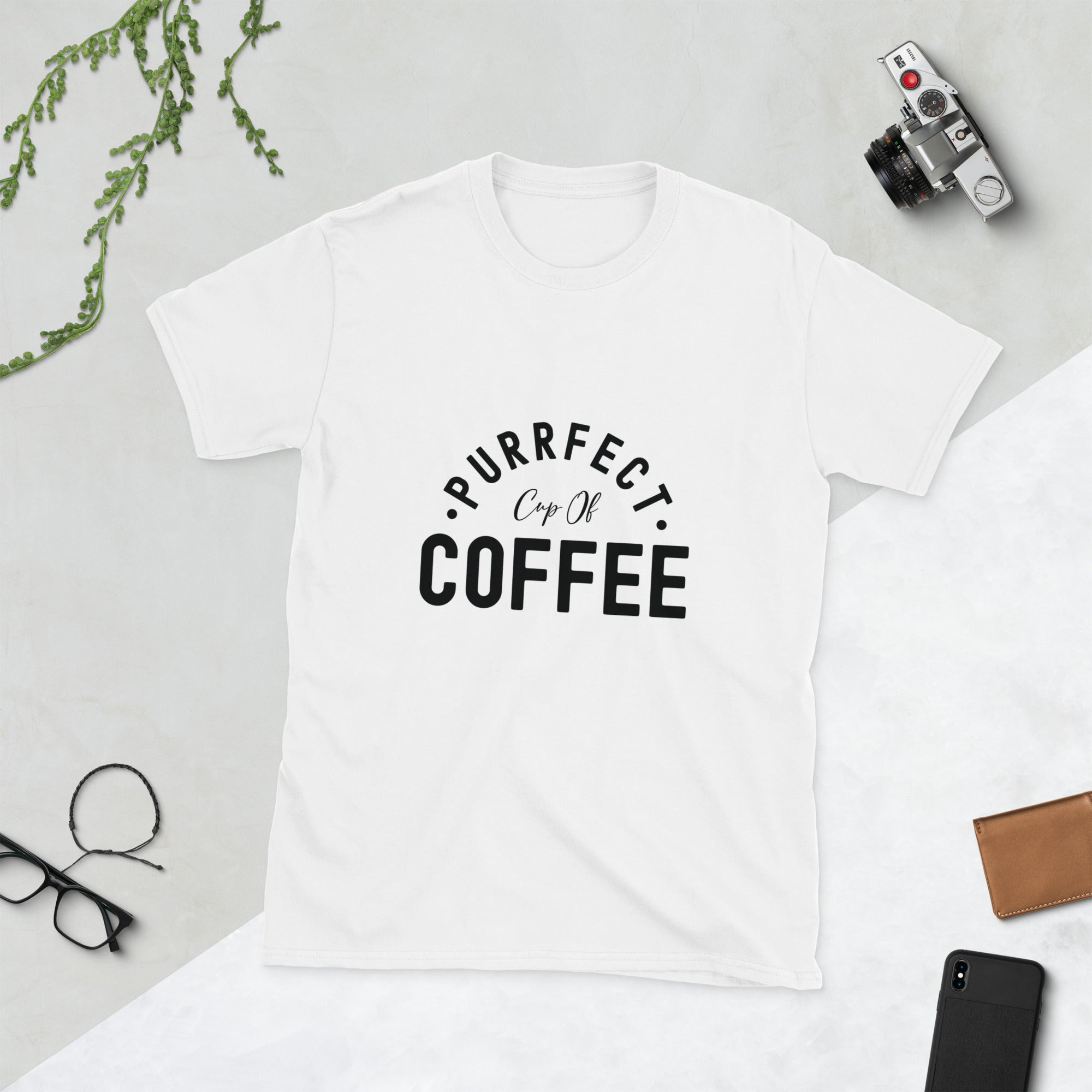 Short-Sleeve Unisex T-Shirt | Purrfect cup of coffee