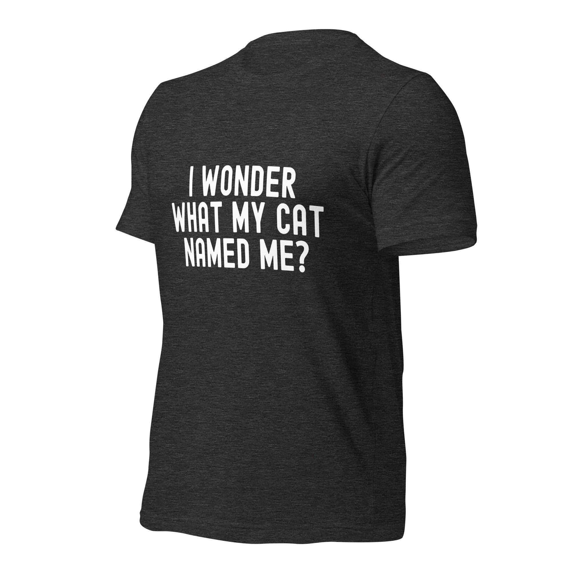 Unisex t-shirt | I wonder what my cat named me