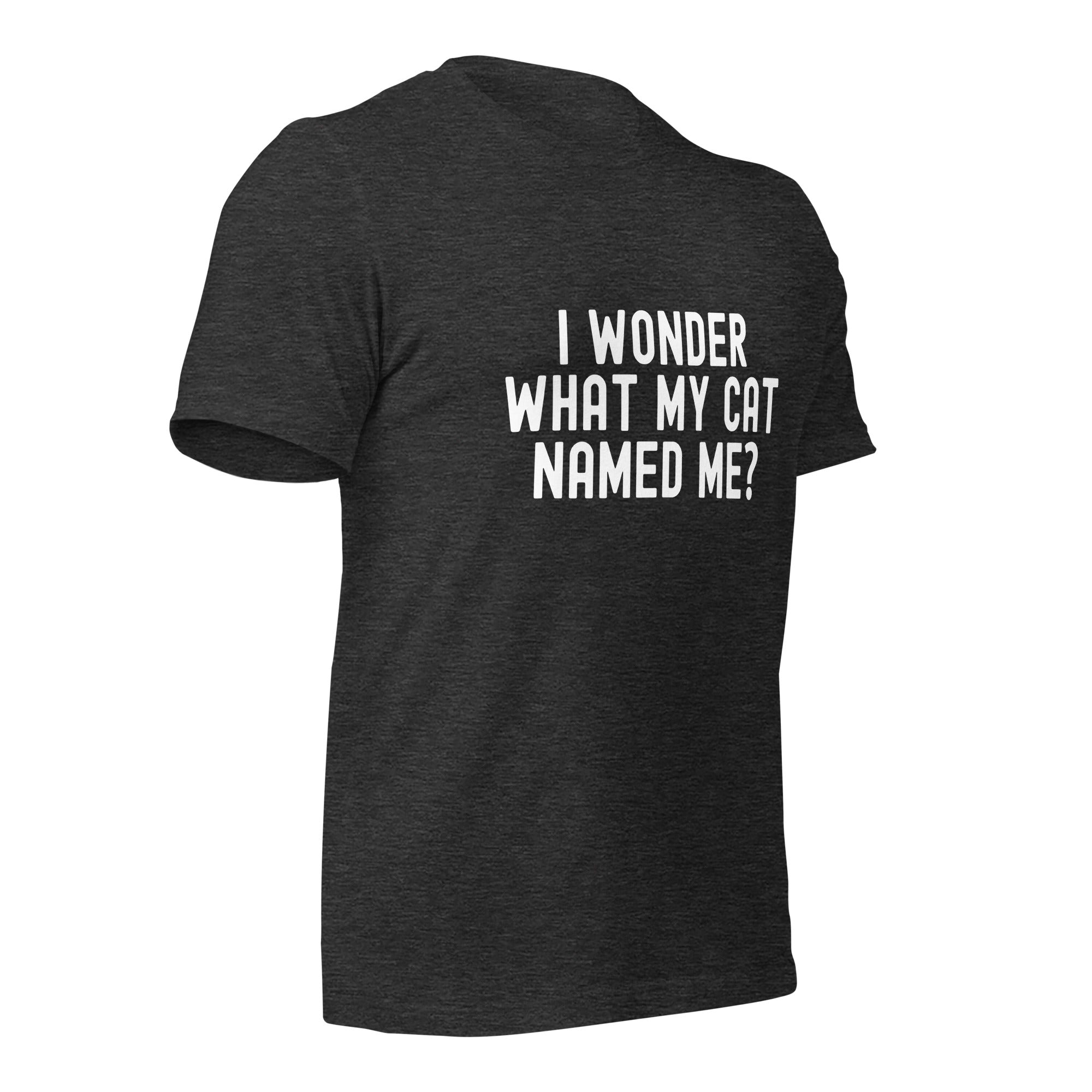 Unisex t-shirt | I wonder what my cat named me