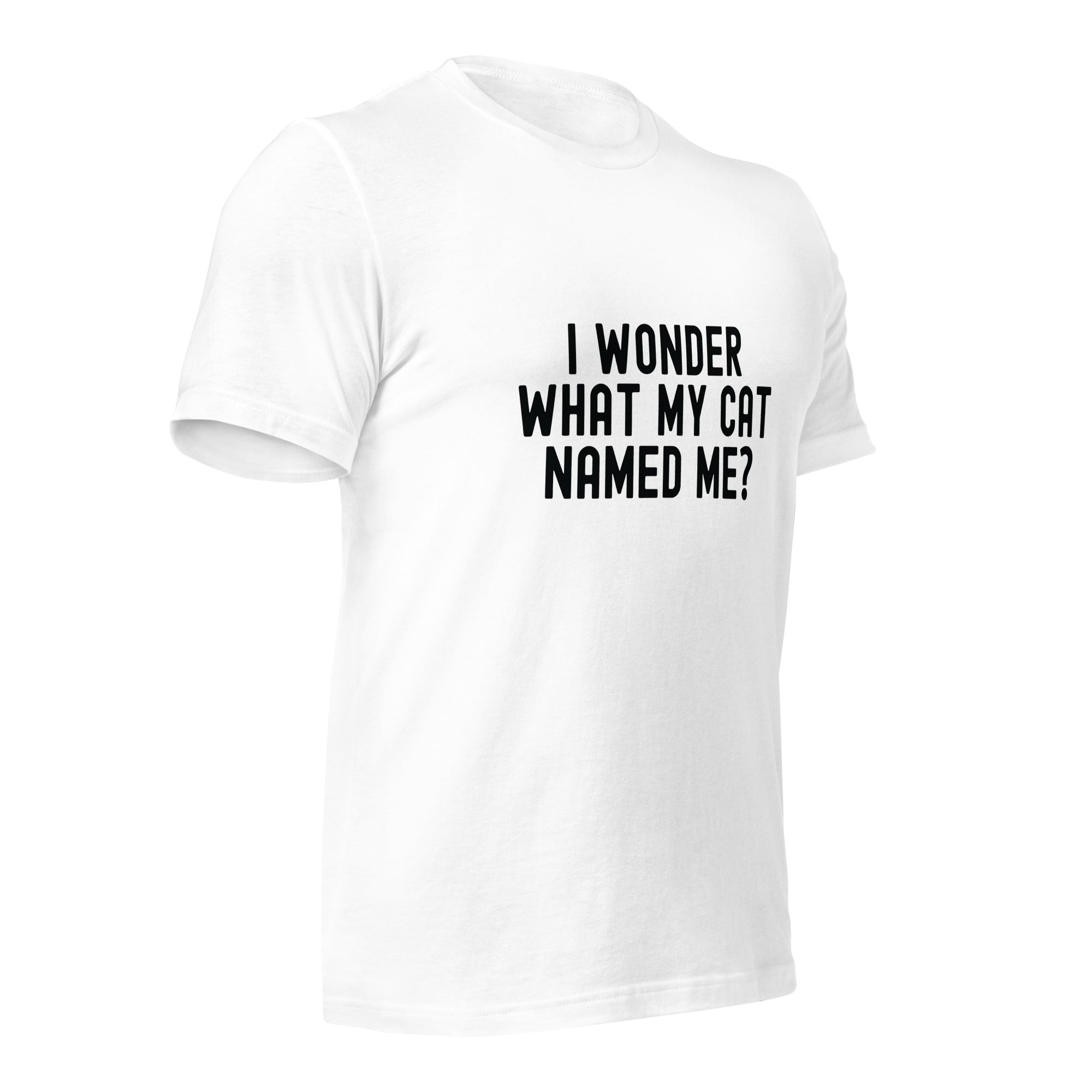 Unisex t-shirt | I wonder what my cat named me