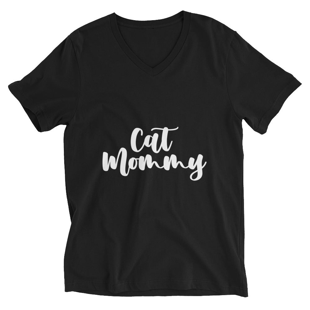 Unisex Short Sleeve V-Neck T-Shirt | Cat Mommy