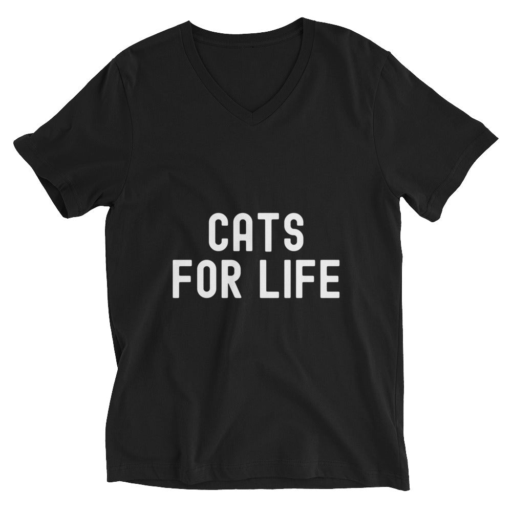 Unisex Short Sleeve V-Neck T-Shirt | Cats for life