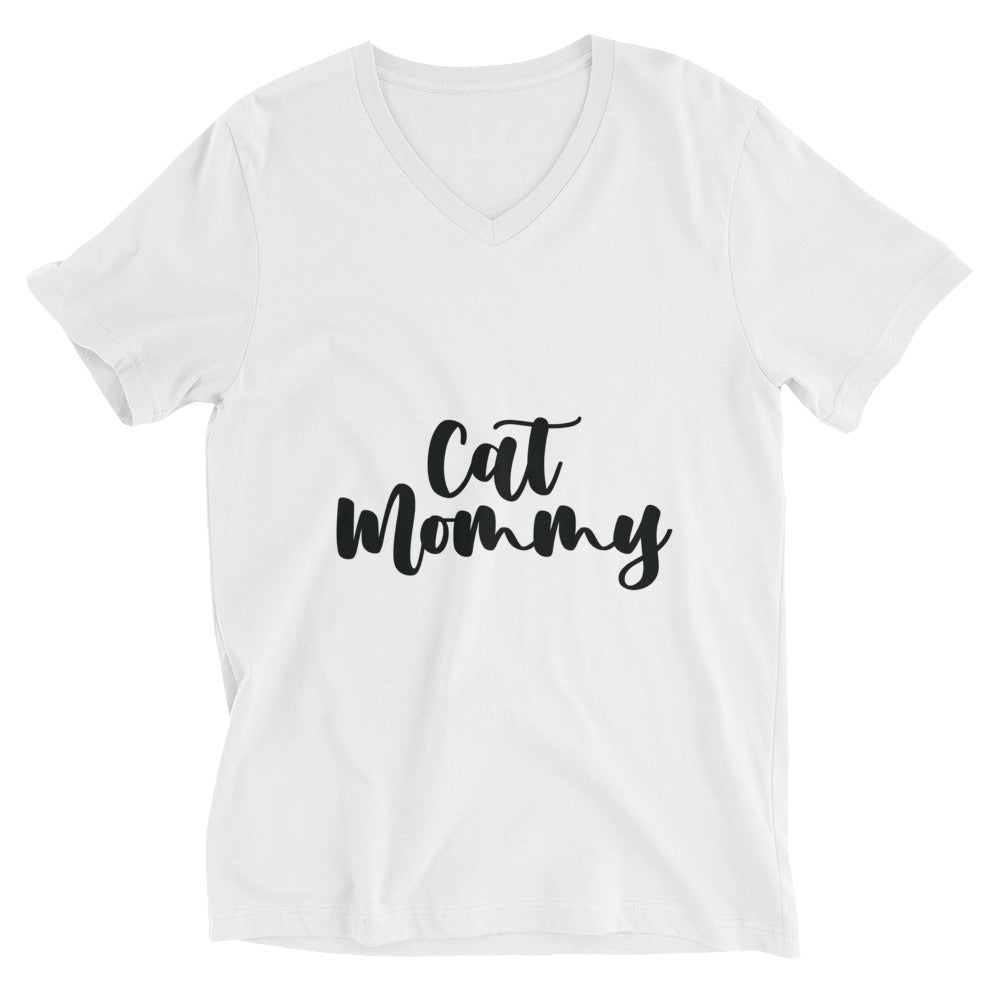 Unisex Short Sleeve V-Neck T-Shirt | Cat Mommy