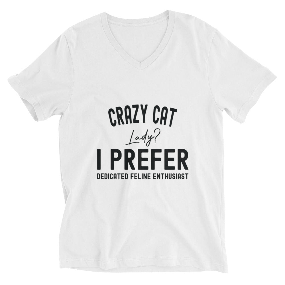 Unisex Short Sleeve V-Neck T-Shirt | Crazy Cat Lady