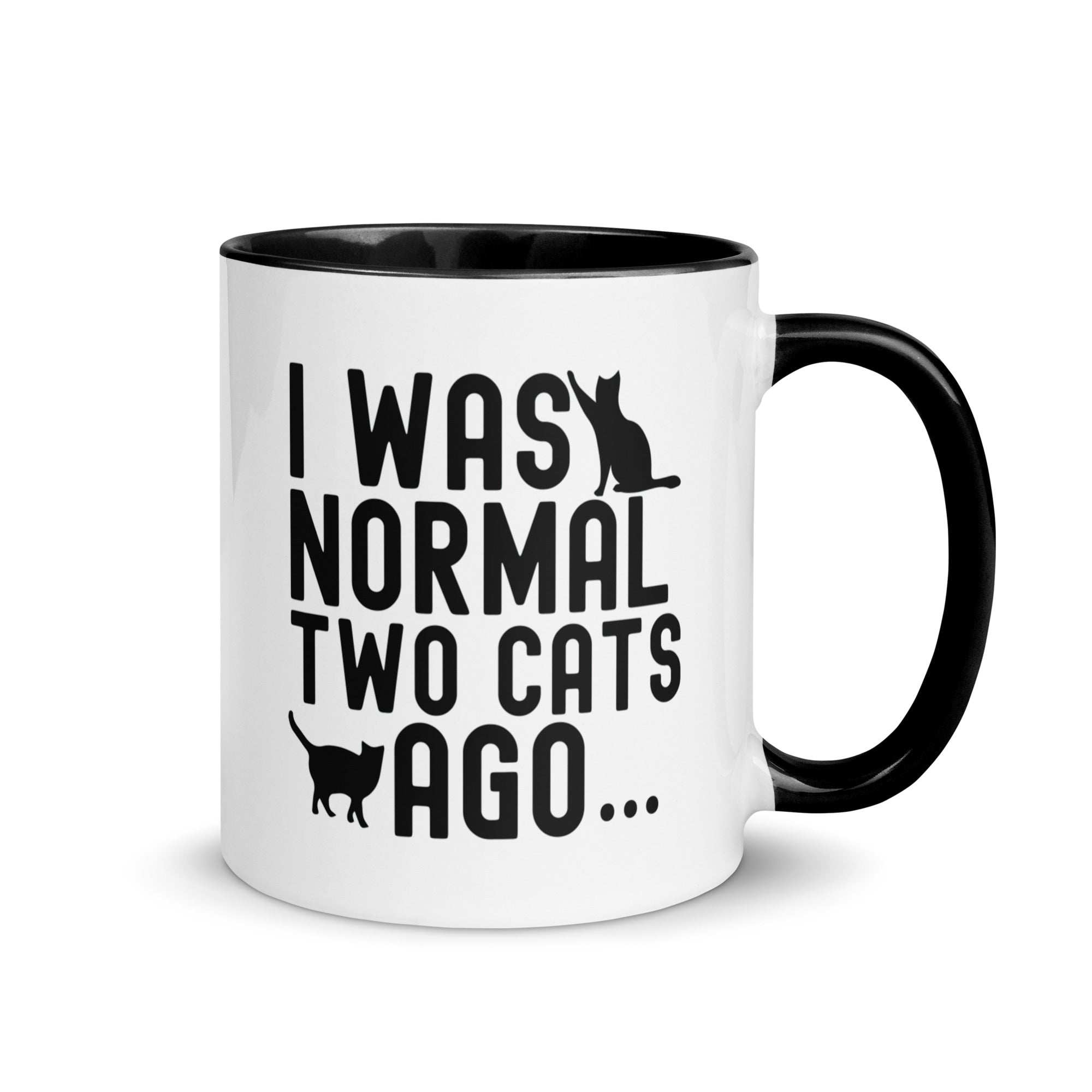 Mug with Color Inside | I was normal two cats ago