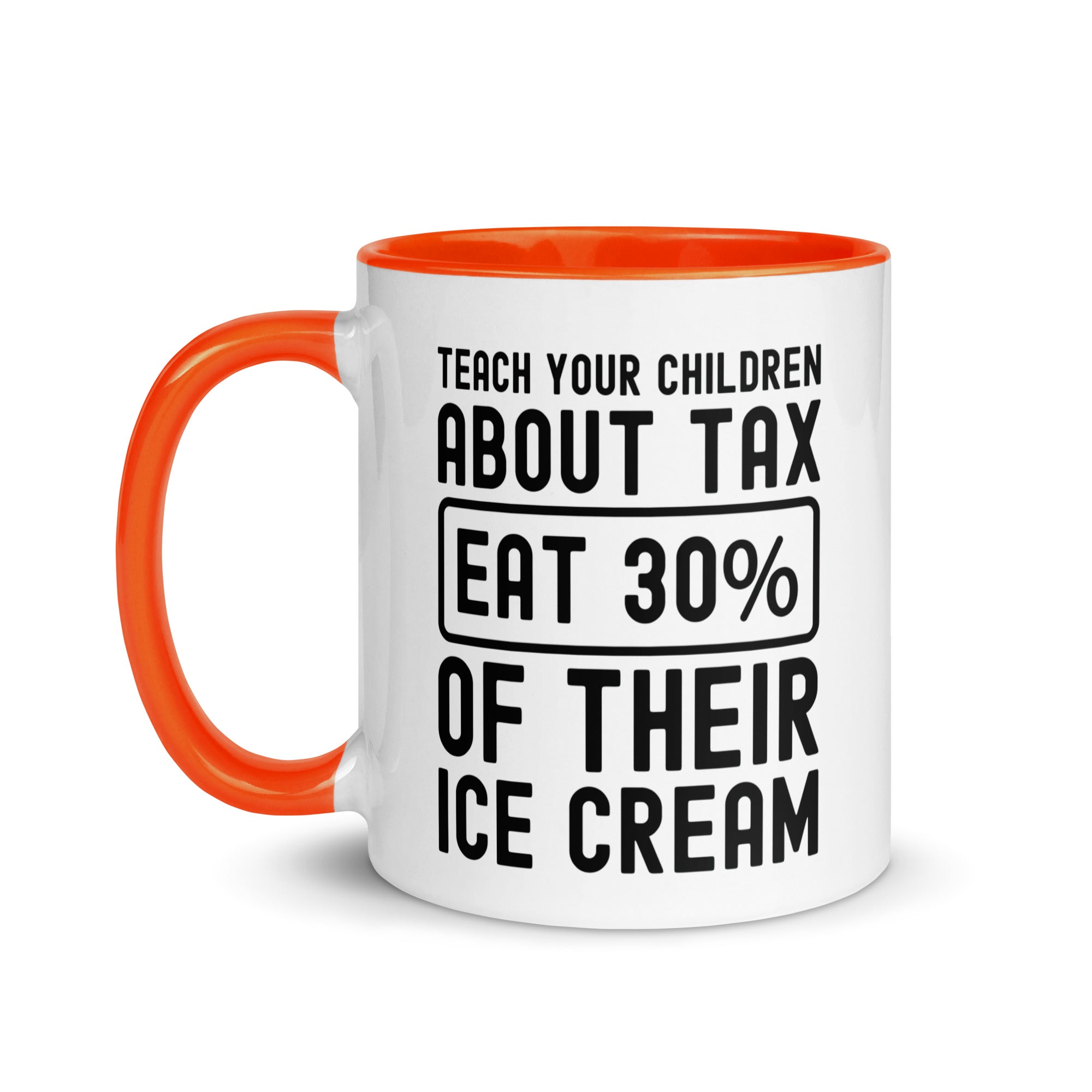 Mug with Color Inside | Teach your children about tax eat 30% of their ice cream