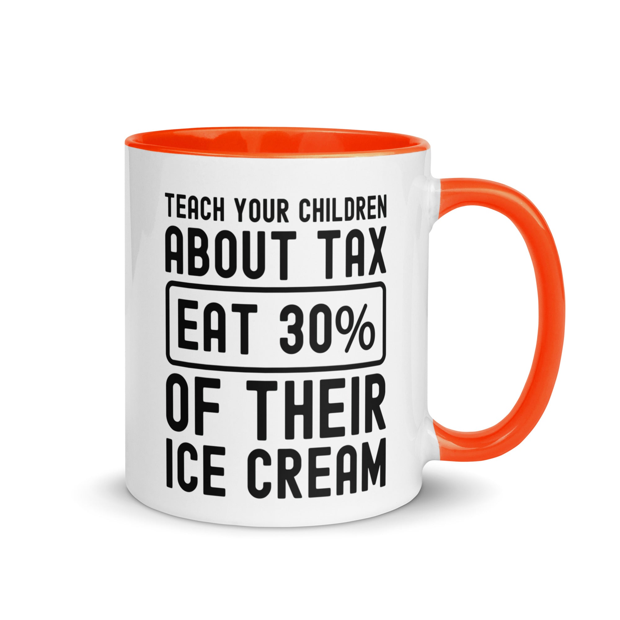 Mug with Color Inside | Teach your children about tax eat 30% of their ice cream