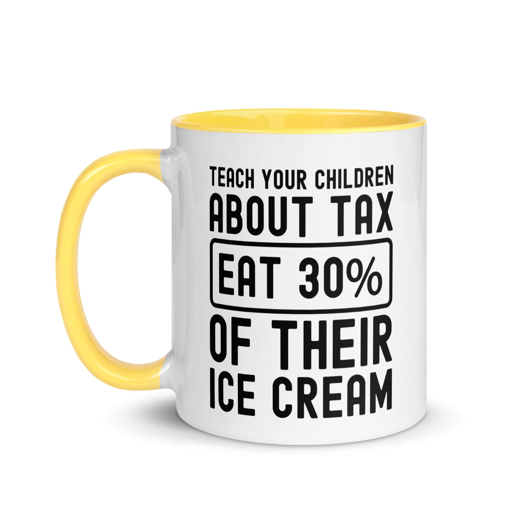 Mug with Color Inside | Teach your children about tax eat 30% of their ice cream