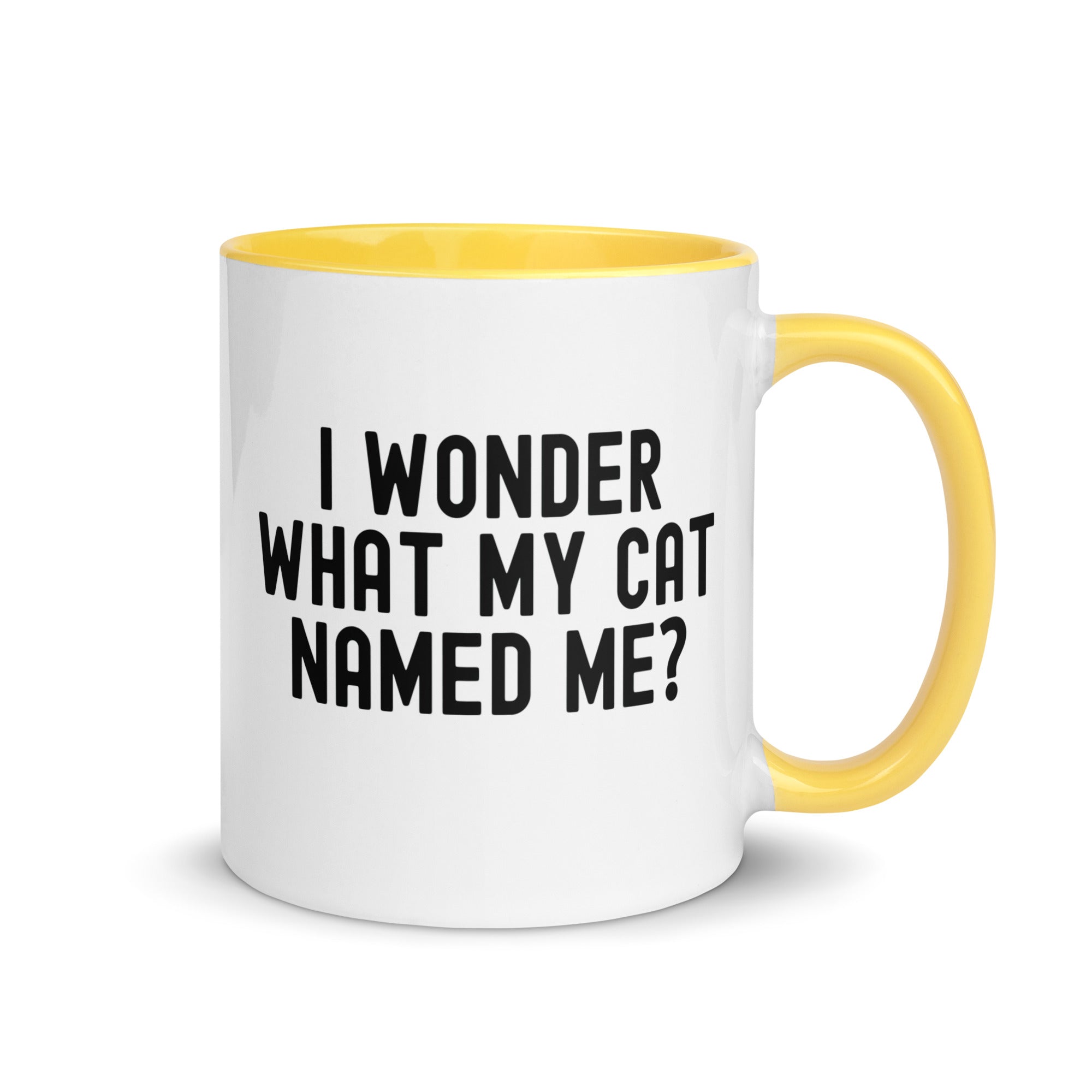 Mug with Color Inside | I wonder what my cat named me