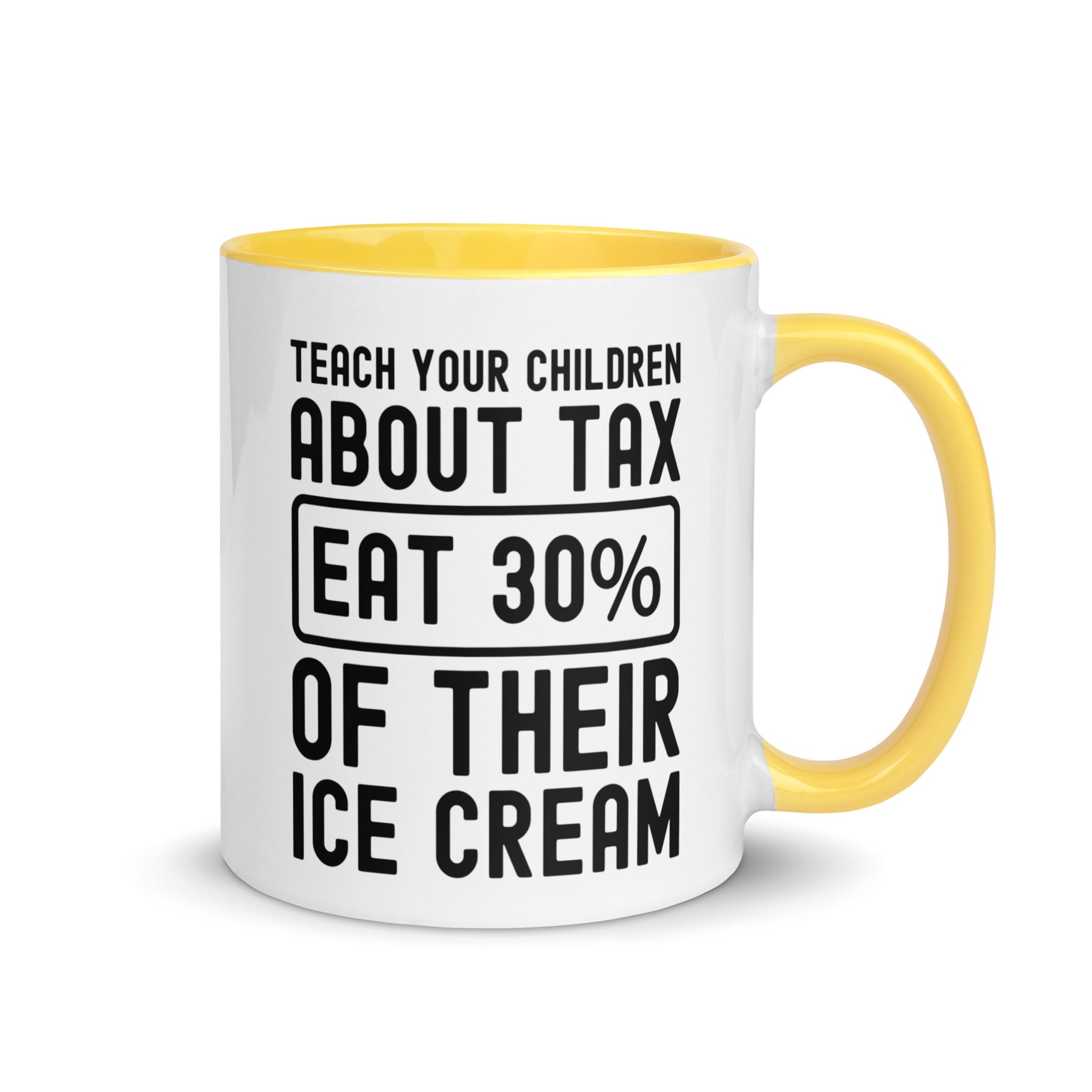 Mug with Color Inside | Teach your children about tax eat 30% of their ice cream