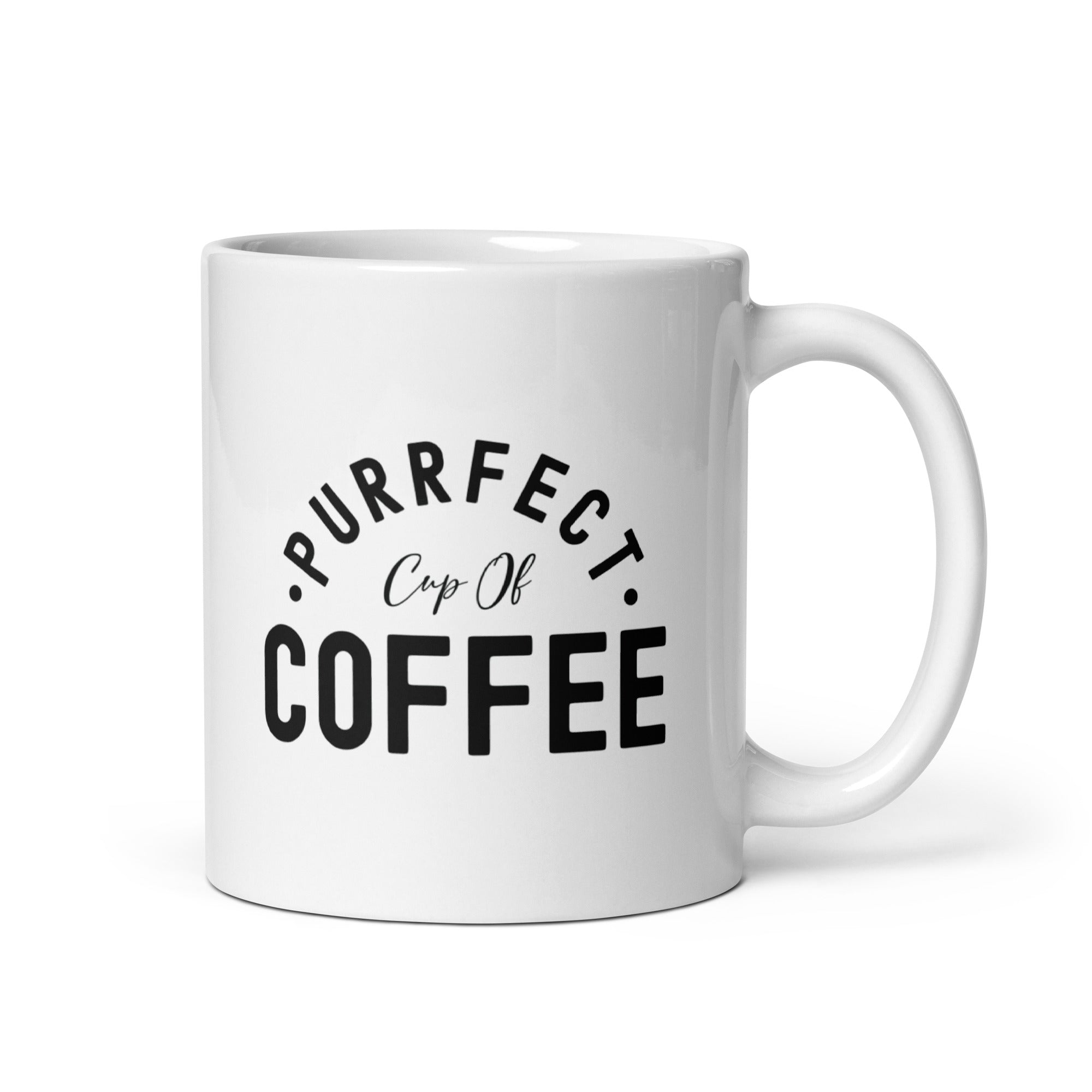 White glossy mug | Purrfect cup of coffee